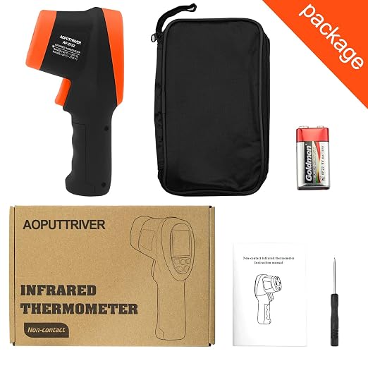 -58℉~2732℉ Industrial Pyrometer,Infrared Thermometer Temperature Gun,30:1 Dual Laser Industrial IR Temperature Gauge,Adjustable Emissivity (NOT for Human Temp Test)