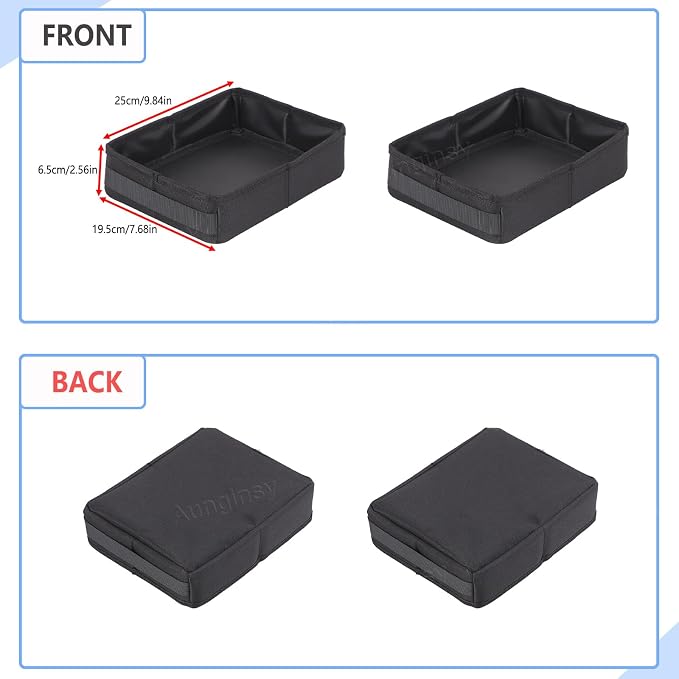 Aunginsy 2PCS Front Row Under Seat Storage Bags Compatible with Toyota Tundra 2022-2025 2026, Car Driver or Passenger Underseat Hidden Organizer Tray Storage Bag Tool Box with Handle Accessories