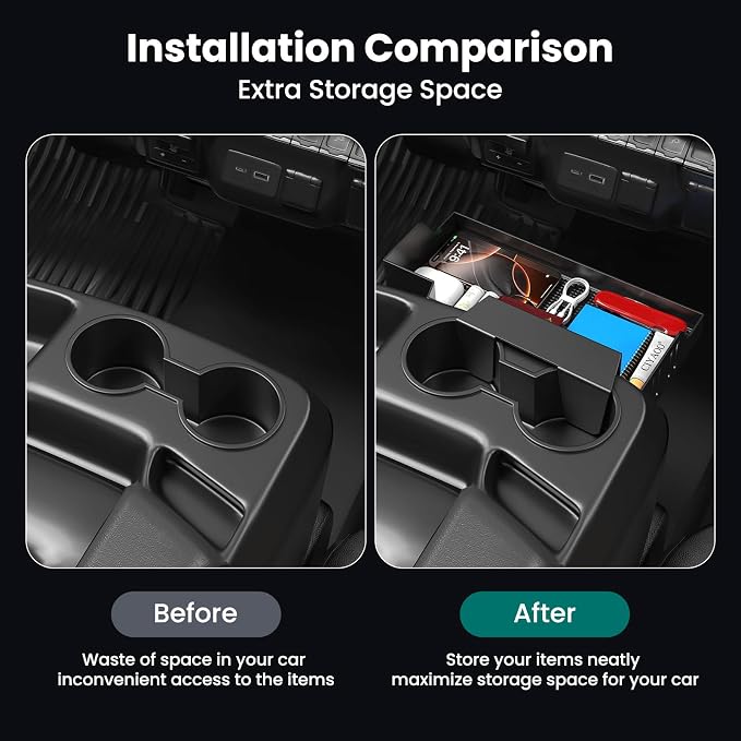 All-Metal Center Console Hanging Organizer Tray Compatible with 2019-2026 Chevy Silverado/GMC Sierra 1500 & 2020-2026 Chevrolet Silverado/Sierra 2500HD 3500HD Storage Accessories (Jump Seat Only）