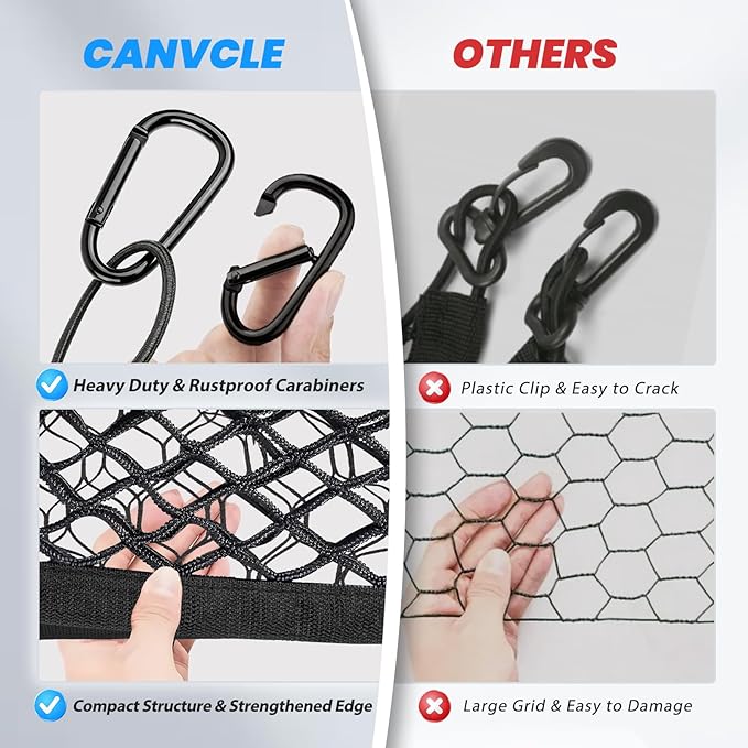 Truck Bed Cargo Net for 2019-2026 Chevy Silverado & GMC Sierra 1500/2500HD/3500HD, Envelope Style Pickup Truck Bed Net for Silverado Accessories, Upgraded Trunk Cargo Net Storage Bag