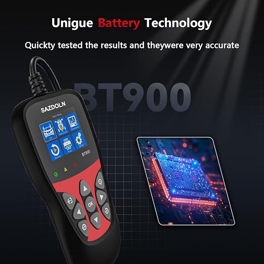 BT900 Car Battery Tester 6V 12V Load Tester, 5-3000 CCA Automotive Alternator Tester Digital Auto Battery Analyzer Charging Cranking System Tester for Car Truck Motorcycle ATV SUV Boat Yacht