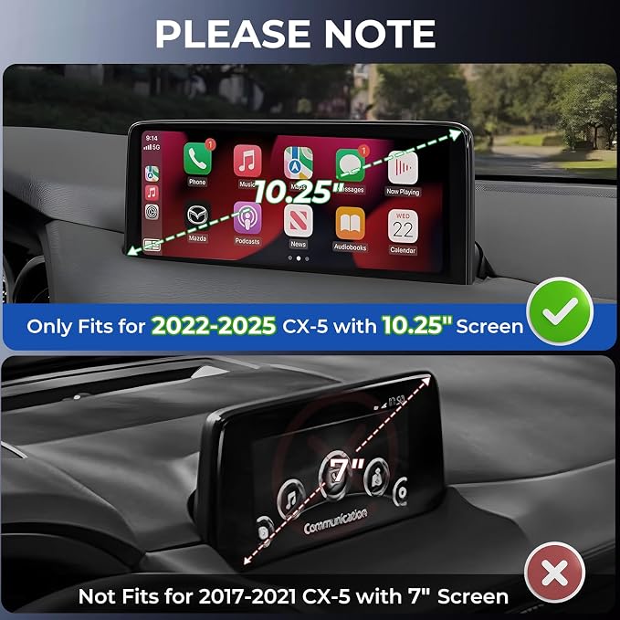 Dashboard Storage Tray Dash Organizer for Mazda CX5 2025 2024 2023 2022 (Only for 10.25-inch Screen,Not for 2026+), Interior Accessories Behind Screen Storage Box for 2022-2025 CX-5, Black