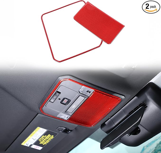 Daeiclru Front Reading Light Trim Panel Cover Compatible with Toyota Tacoma 2024 2025, Roof Reading Light Lamp Trim Cover Interior Decorative Accessories (Red)