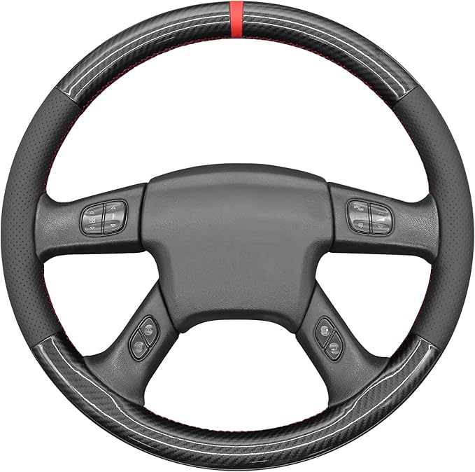 MEWANT Steering Wheel Cover for Chevy Silverado 1500/2500/3500 2003-2006 / Silverado 1500 2500HD 3500 Classic 2007 / Trailblazer 2002-2009 Hand-Stitched Steering Wheel Wrap