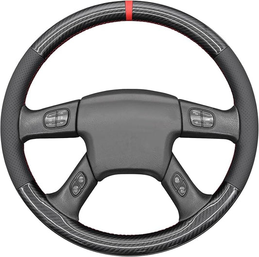 MEWANT Steering Wheel Cover for Chevy Silverado 1500/2500/3500 2003-2006 / Silverado 1500 2500HD 3500 Classic 2007 / Trailblazer 2002-2009 Hand-Stitched Steering Wheel Wrap