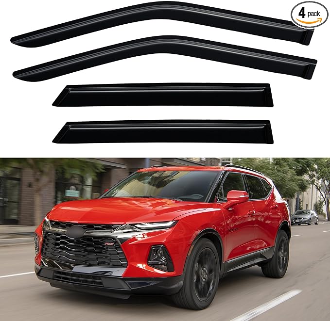 Window Visors Rain Guards for 2019-2026 Chevy Blazer, Out-Channel Window Vent Wind Deflectors Visors Shades for 19 20 21 22 23 24 25 26 Chevy Blazer (Not for Blazer EV