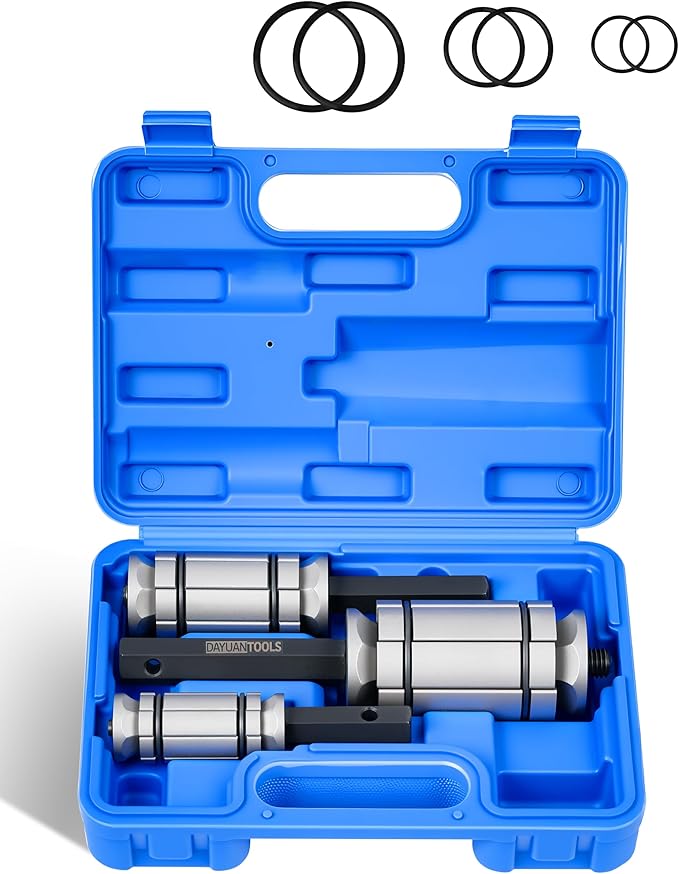 DAYUAN Upgraded 3 Pcs 1-1/8'' to 3-1/2'' Exhaust Pipe Expander Tool Set, Tail Pipe Spreader Kit Compatible with Most Vehicles and Trucks Bule Case