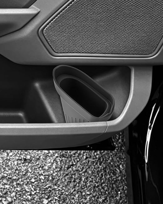 Silicone Car Trash Bin for Door 2026 F150 XLT Car Door Trashcan Trash Holder for 2022-2026 Ford F150 Lightning Accessories (Pro /XLT) Driver & Passenger Side Door Bin Door Pocket Flexible Convenient