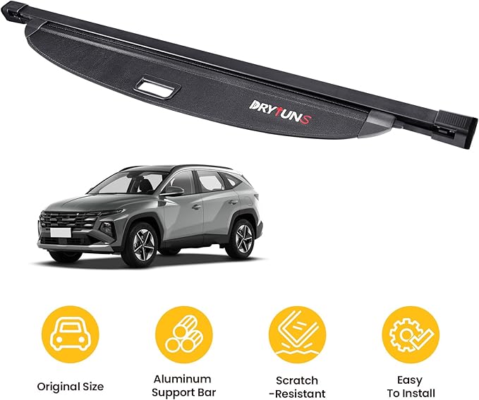Cargo Cover for Hyundai Tucson 2022-2026, Retractable Trunk Cover Privacy Shade for 22-26 Hyundai Tucson (Leather)