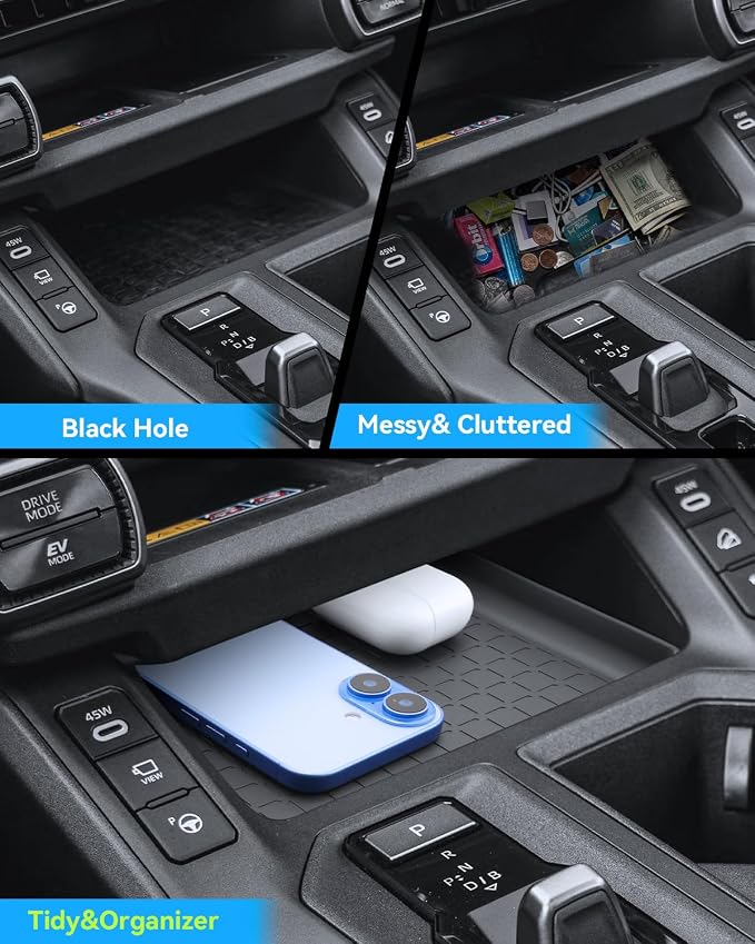 (3PCS)2026 R AV4 Center Console Organizer For 2026 Toyota R AV4 Wireless Charging Pad & Shifter Front Mats & Passenger Dash Tray 2026 R AV4 Accessories Anti-Slip Silicone Liner Mat Set 6th Gen R AV4