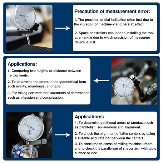 0-1.0" Dial Indicator with Magnetic Base， Adjustable Long Arm Magnetic Dial Indicator Professional Dial Gauge 0.001"