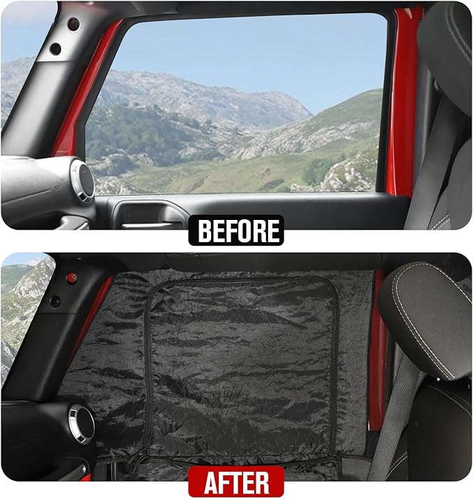 JeCar Front & Rear Window Screen Cover Compatible with Jeep Wrangler JK JL & Gladiator JT 2007-2025