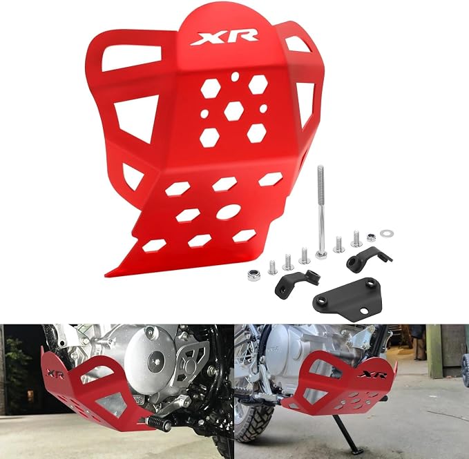 XR150L Skid Plate - Front Engine Bash Cover Guard Compatible with 2023~2025 XR125L XR150L - Skidplate Thickness Enhancement (Red)