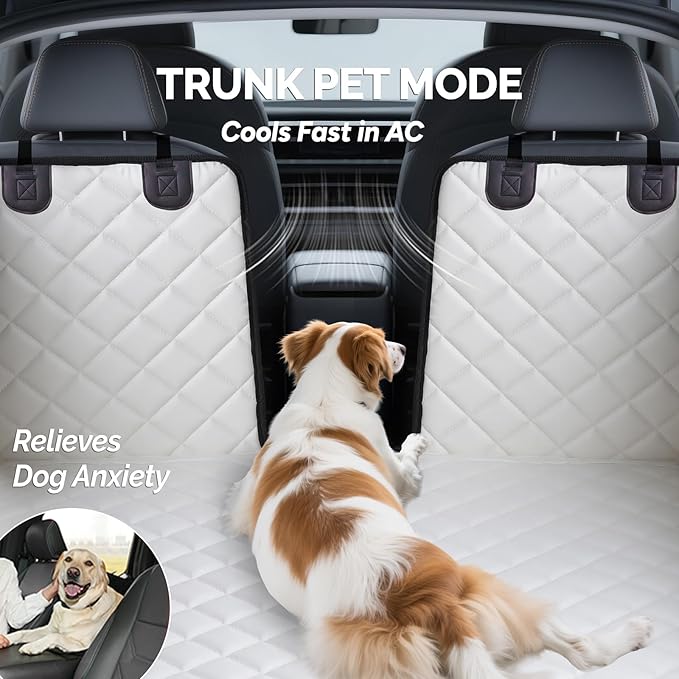 Heavy-Duty Leather SUV Cargo Liner for Fold Down Split Seats, Armrest Pass-Through Compatible, Pet-Friendly, Ideal for Dogs