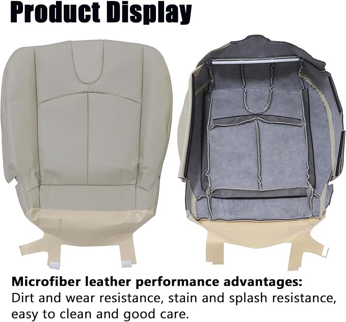 SecosAutoparts Front Driver & Passenger Side Bottom Perforated Leather Replacement Seat Covers Wheat Tan Compatible with Infiniti G37 2008 2009 2010 2011 2012 2013