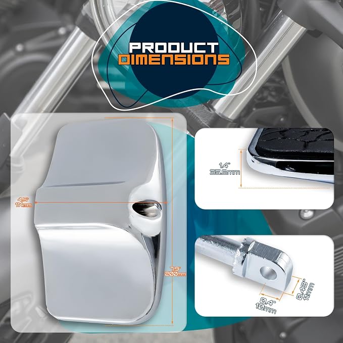 Rear Passenger Footpeg Passenger Peg Floorboard Footboard for Harley Dyna Electra Glide Road Electra RoadKing Fat boy Sportster 883 1200 Sportsters Dynas Softails V-Rod (Eagle-Chrome)