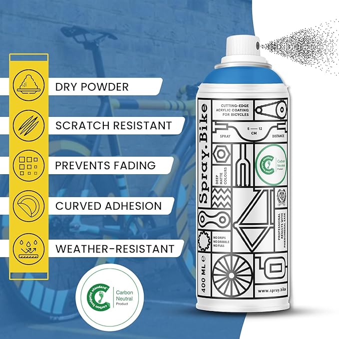 Spray.Bike Spray Paint | Designed Mainly for Bicycles | Multi-Use Acrylic Spray Paint for Metal, Plastic | High Coverage Bike Paint, 400ml, Bomber