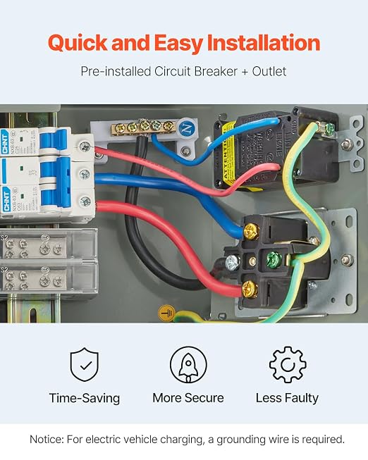 VEVOR Temporary Power Outlet Panel, RV Electrical Breaker Box with Prewired 50 Amp & 20 Amp GFCI Receptacle Circuit, Weatherproof RV Electrical Panel for RV Hookup Camper Travel Trailer Motorhome