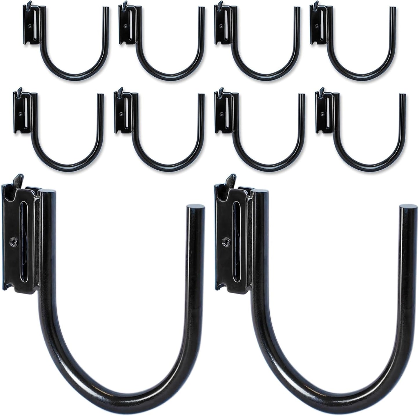 10-Pack 4" E Track J Hooks, Heavy Duty Black Steel Hanger 1,400lbs Break Strength E-Track Tie Down Accessories for Box Truck, Enclosed Trailer, Garage, Vans, Warehouse, Workshop