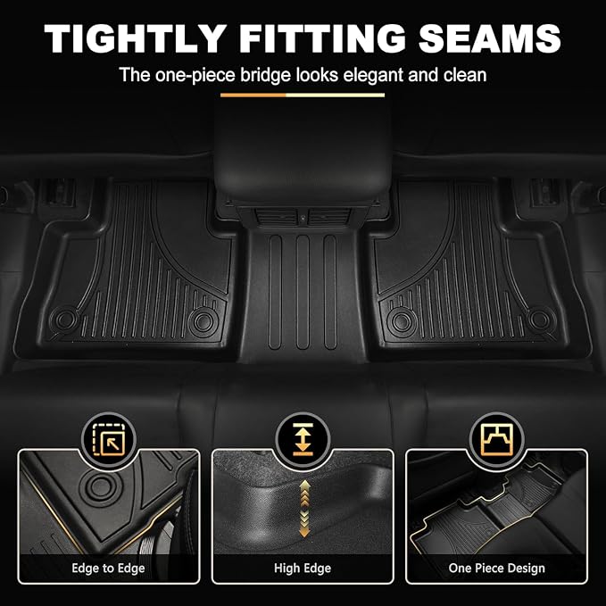 Floor Mats Fit for Mercedes-Benz C-Class C300 C43 AMG 2015-2021 Sedan Only | AOMSAZTO All Weather Custom Fit Floor Liners & Cargo Mat Full Set for 1st and 2nd Row, Black