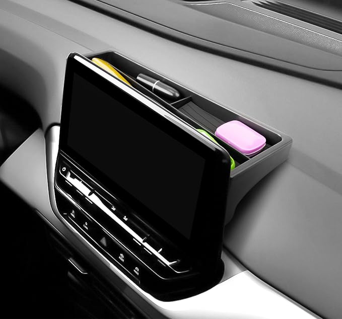 For VW ID.4 Dashbaord Center Console Organizer for 2025 2026 VW ID.4 (S/Pro/Pro S/Pro S Plus) Center Console ABS Storage Tray Insert, OEM Fit, Non-Slip Waterproof Interior Accessories - 12.9 Inch ONLY