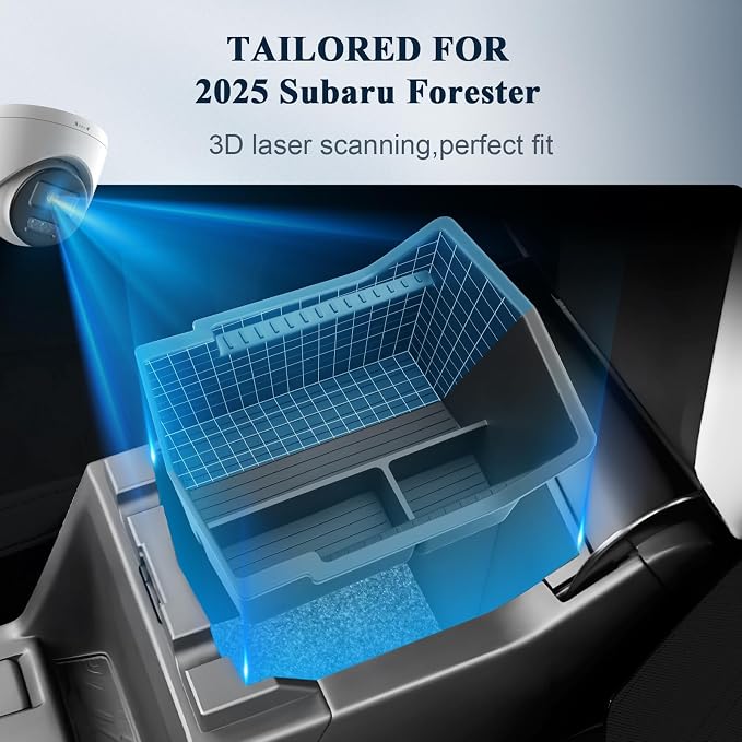 BIBIBO 2025 2026 Forester Center Console Organizer for 2025+ Subaru Forester Premium/Sport/Limited/Touring Console Tray 2025 Subaru Forester Insert Glove Pallet Organizer 2025 Forester Armrest Tray