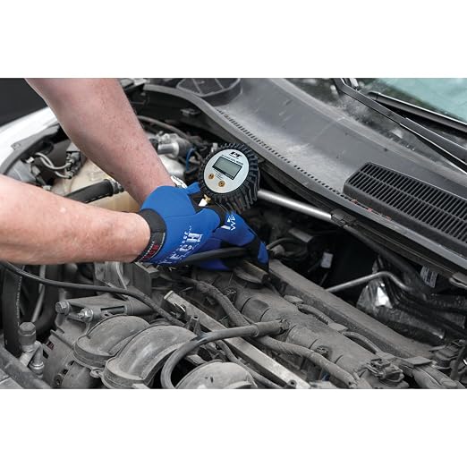 Performance Tool W89747 Digital Compression Tester - Accurate Diagnosis for Engine Performance, 300 PSI Gauge, Quick Disconnect Fitting, Stepped Adapters, Auto Shut-Off, Battery Included