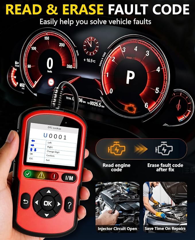 Autel AutoLink AL549 OBD2 Scanner Code Reader | Check Engine Code Reader ABS Diagnostic Tool,Universal Car Battery Test, Live Data,Scan tool For Car Repairers, Enthusiasts