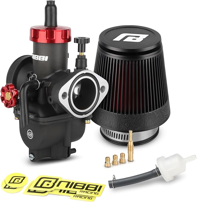 NIBBI 26mm Carburetor with CNC 48mm Air Filter kit,PE26FL Carburetor fit for 200cc Dirt Bike,Upgrade for VM26 PZ27 Performance Parts