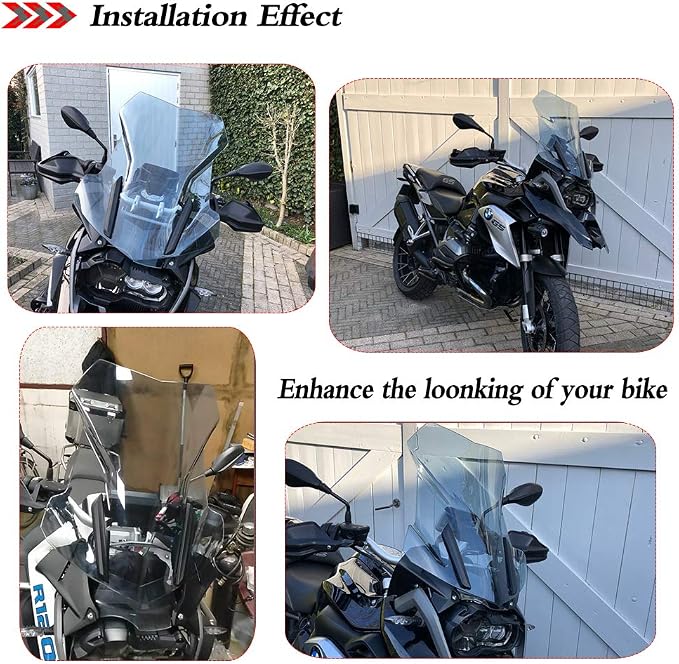 Windscreen for BMW R1200GS LC Adventure R1250GS ADV Windshield for BMW GS 1200 GS LC Adventure Wind Screen Protector 2013-2024 (Transparent)