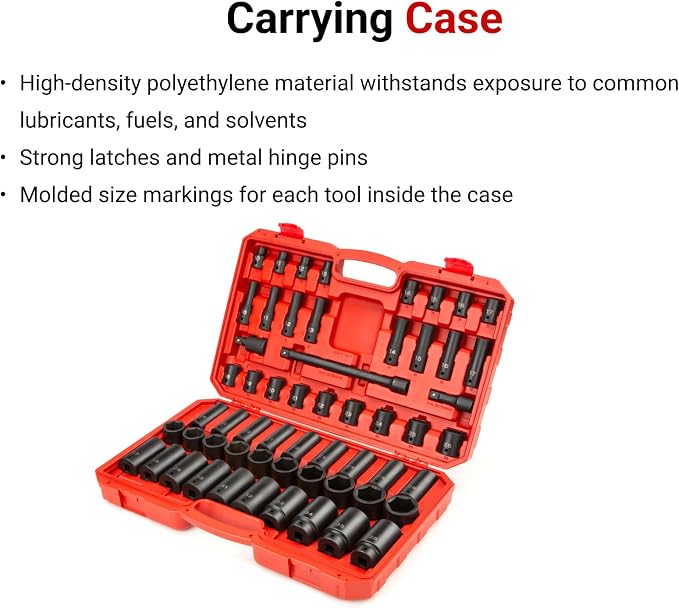 TEKTON 1/2 Inch Impact Socket Set, 57-Piece | SID92401