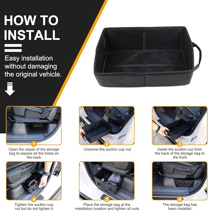 Car Under Seat Storage Box Tray Compatible with Ineos Grenadier 2020-2024 Hidden Organizer Under Front Seat Oxford Cloth Tool Box Organizer Storage Box with Handle (1PCS)