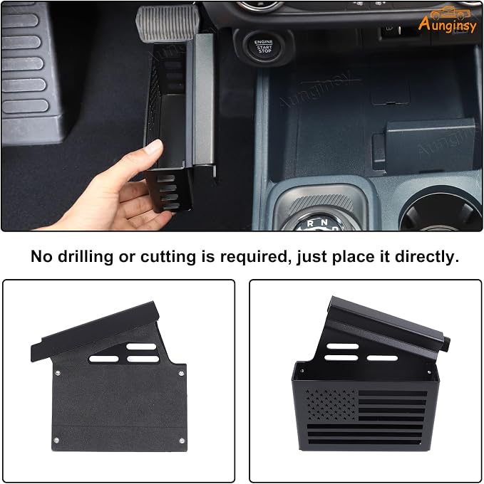 Aunginsy Center Console Left Side Gear Shift Storage Box Basket Compatible with Ford Maverick 2022-2025 Center Console Organizer Tray Side Gear Shift Armrest Storage Box Basket Interior Accessories