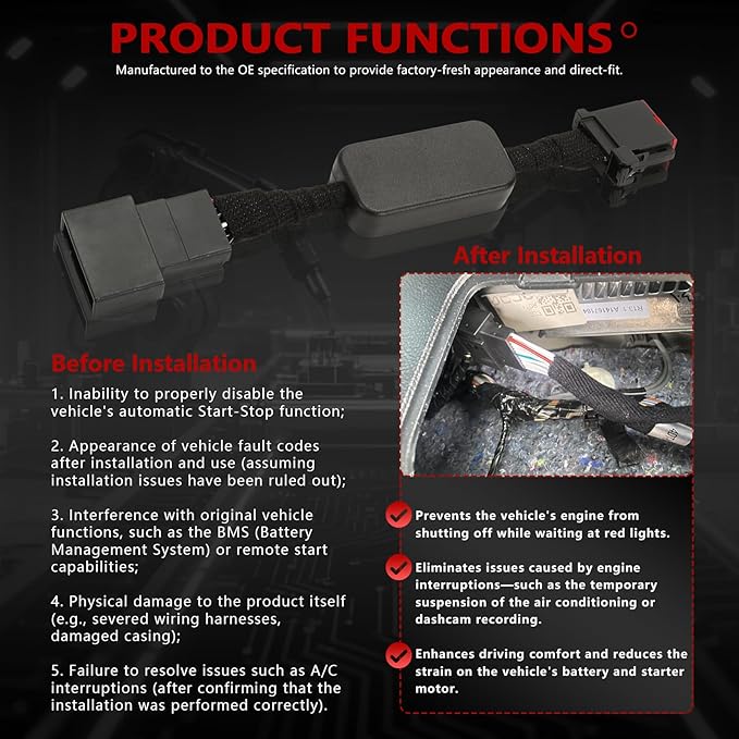 WerruibonAuto Start Stop Eliminator Fit for 2021-2024 Edge