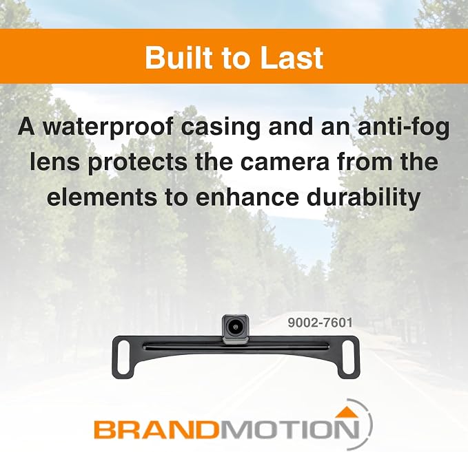 Brandmotion 9002-7601 Universal Dual Mount CMOS Camera | Waterproof Case with Anti-Fog Lens | Color Image w/ Automatic White Balance | Parking Gridlines Available | Rear View Camera