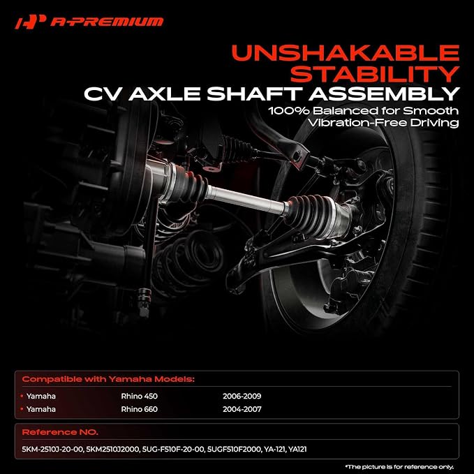 A-Premium CV Axle Shaft Assembly Compatible with Yamaha Rhino 450 2006-2009, Rhino 660 2004-2007, Front Left Driver Side, Replace# 5UG-F510F-20-00, 5KM-2510J-20-00