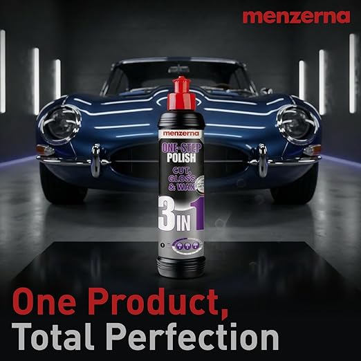 menzerna One-Step Polish 3in1 I Medium Cut Polish with High Gloss Finish & Seal in One I Buffing & Polishing Compound for Car Maintenance I Swirls, Holograms & Scratches I Car Body Repair I 8 fl oz.