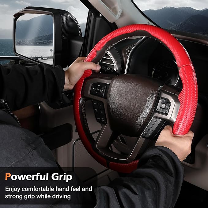 Steering Wheel Cover for Ford F150 2015-2020/F250 2017-2021/F350 2017-2021/F450 2017-2021/F550 2017-2021/Ford Expedition 2018-2021 Custom-fit Car Steering Wheel Cover for Ford Steering Wheel Protector