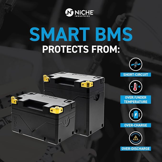 NICHE Lithium Battery YB12B-B2 12V 4Ah 240A for Yamaha BW350 Suzuki GS300 GS450