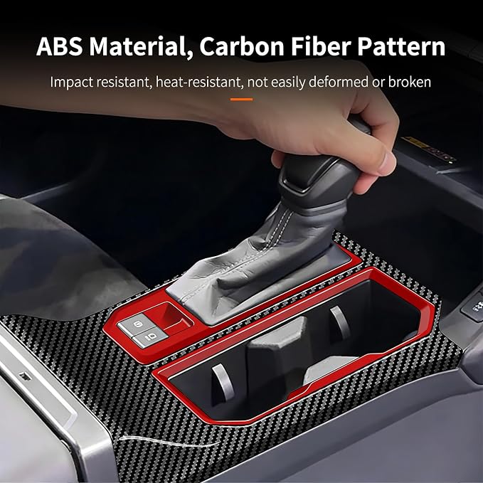 Console Gear Shift Panel Cover Trim Protective Frame Compatible with Toyota RAV4 XLE Premium/LE/SE/XSE/Limited 2026+, Center Console Gear Shift Panel for RAV4 2026, ABS Carbon Fiber Gear Shift Frame
