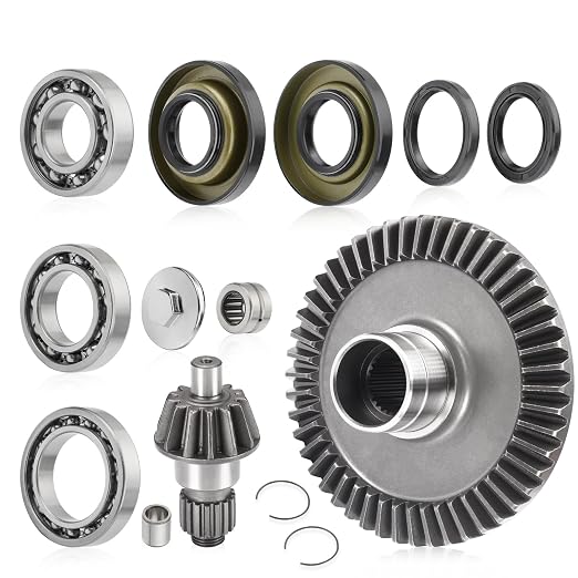 Rear Differential Bearing and Seal Kit & Final Drive Ring Pinion Gear for Honda Rancher 350 400 TRX350FE FM TE TM TRX400FA FGA 2000-2007