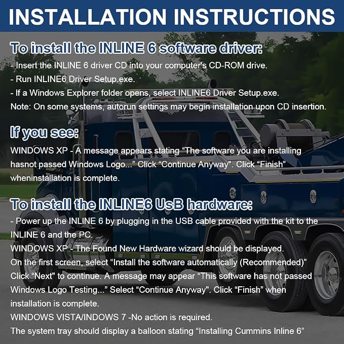 3165033 Inline 6 Data Link Adapter Diagnostic Tool with Instie 8.7 for Cummins Diesel Engine Komatsu Excavator Engine OBDII Scanner Tool 3165033
