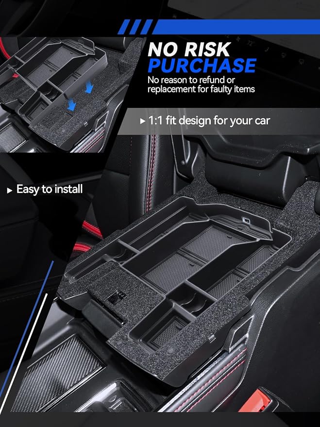 for Ram 1500 Center Console Organizer 2019-2025 2026 Dodge Ram 1500 2500 3500 Accessories Armrest Tray Middle Storage Box Insert Container Durable ABS Plastic
