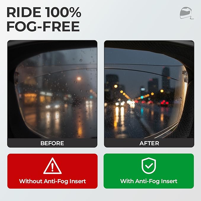 The Helmet Shop Clear Anti Fog Visor Insert for Motorcycle Helmet - Compatible with HJC i10, i70 & HJ-31 Shield, DKS238 Compatible Anti-Fog Visor Insert for Cold Weather Riding and High Visibility