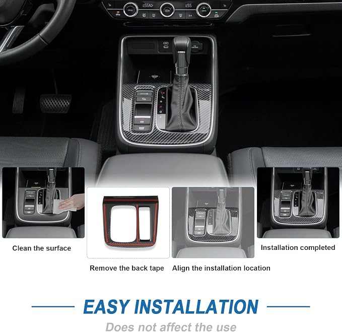 Carbon Fiber Gear Shift Panel Cover Compatible with 2023-2026 Honda CR-V CRV