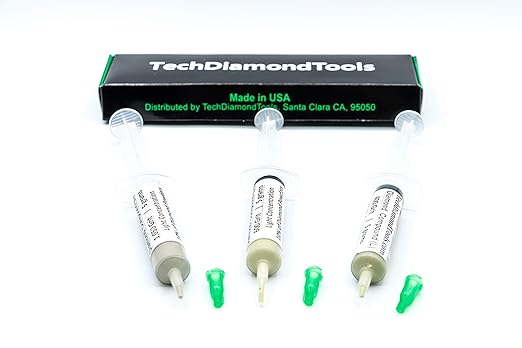 TechDiamondTools Kit of 3 Diamond Lapping Paste Polishing Compound USA Made 400 600 1050 Grit Lapping Compound for Rock Glass Metal Jewelry Resin Marble with 10% of Diamond Powder