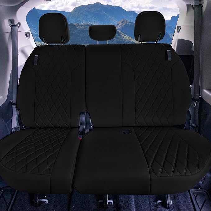 FH Group Custom Fit Car Seat Covers Specifically Made for Toyota Sienna 2021-2024, Black Ultraflex Neoprene 3rd Row Set Automotive Seat Covers, 7-8 Seater SUV Seat Covers, Toyota Accessories