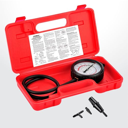 Fuel Pump Tester Gauge Kit, Leak Carburetor Pressure Diagnostics Kit, Vacuum Pump Tester Gauge for Carburetors & Vacuum Systems