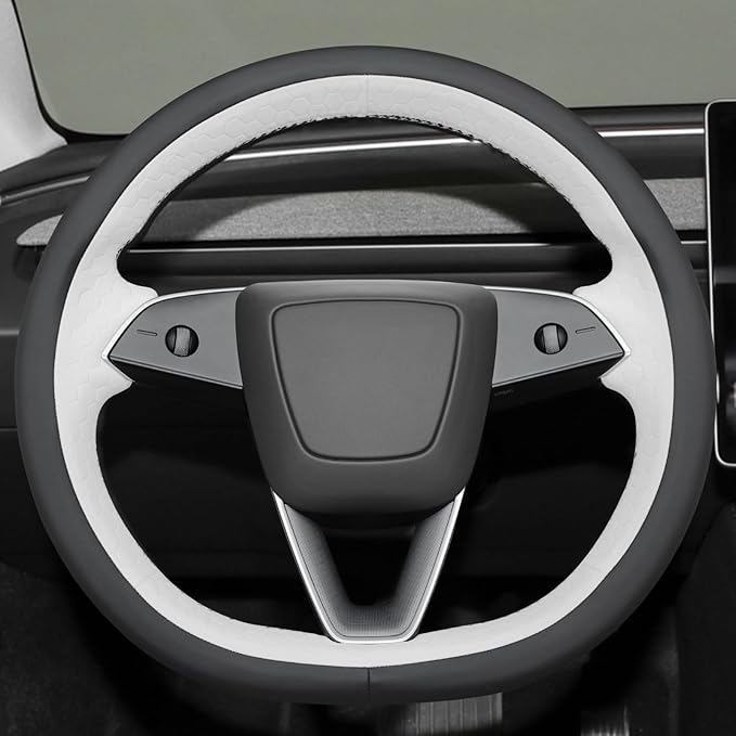 MEWANT DIY Stitching 3D Style Steering Wheel Cover Wrap for Tesla Model 3 Highland 2023-2025/Model Y 2025 Highland for Tesla Model 3/Model Y Accessories(3D Style)