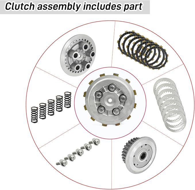 Clutch & Gasket Kit Compatible with Yamaha V Star 650 XVS650 1998-2016